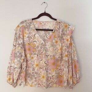 a.n.a Floral Blouse - Pink, Yellow, White